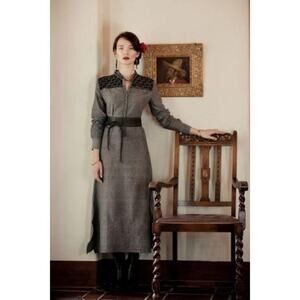 NEW Raven + Lily Farima Embroidered Kaftan Shirtdress Maxi Dress Small
